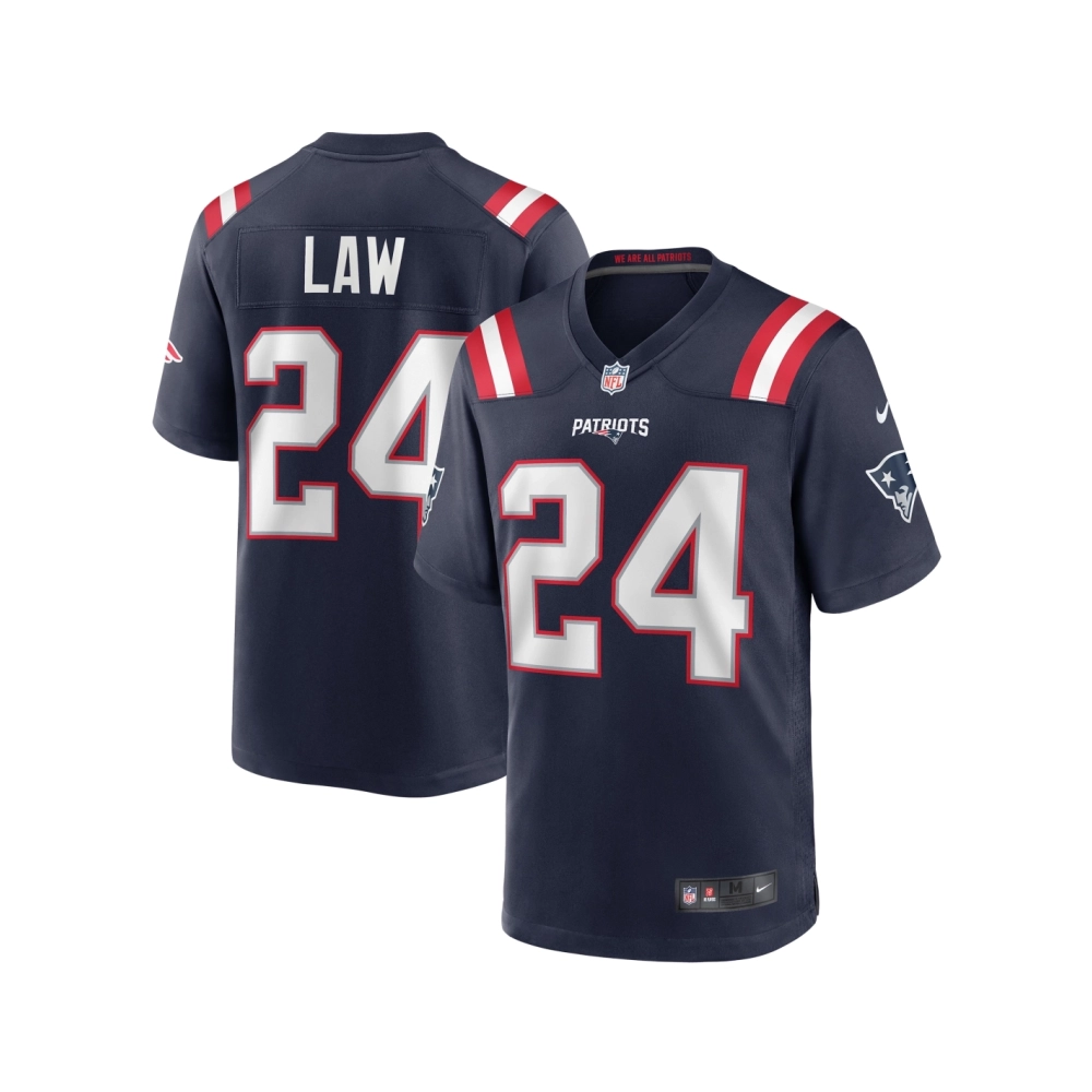 Mens New England Patriots Ty Law Navy Game Retired Player Jersey