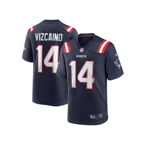 Mens New England Patriots Tristan Vizcaino Navy Home Game Player Jersey