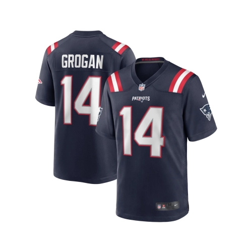 Mens New England Patriots Steve Grogan Navy Game Retired Player Jersey