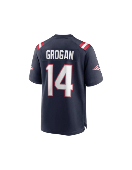 Mens New England Patriots Steve Grogan Navy Game Retired Player Jersey
