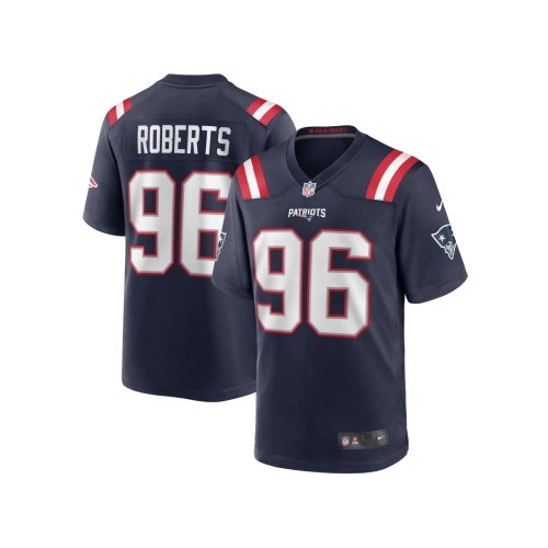 Mens New England Patriots Sam Roberts Navy Game Player Jersey