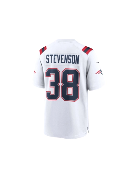 Mens New England Patriots Rhamondre Stevenson White Game Player Jersey