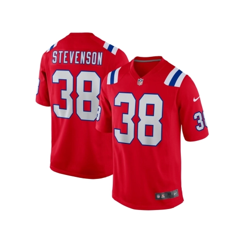 Mens New England Patriots Rhamondre Stevenson Red Alternate Game Player Jersey