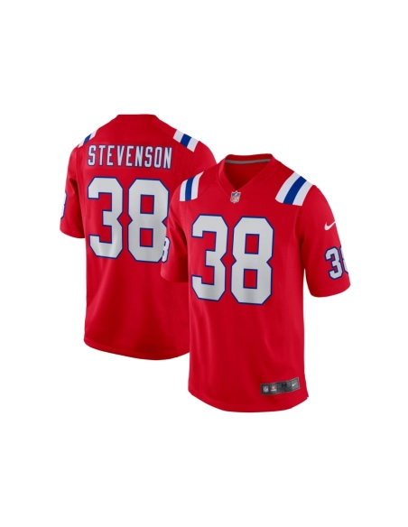 Mens New England Patriots Rhamondre Stevenson Red Alternate Game Player Jersey