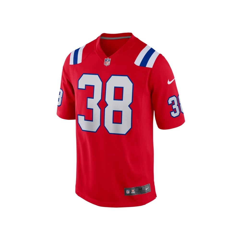 Mens New England Patriots Rhamondre Stevenson Red Alternate Game Player Jersey