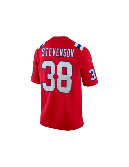 Mens New England Patriots Rhamondre Stevenson Red Alternate Game Player Jersey