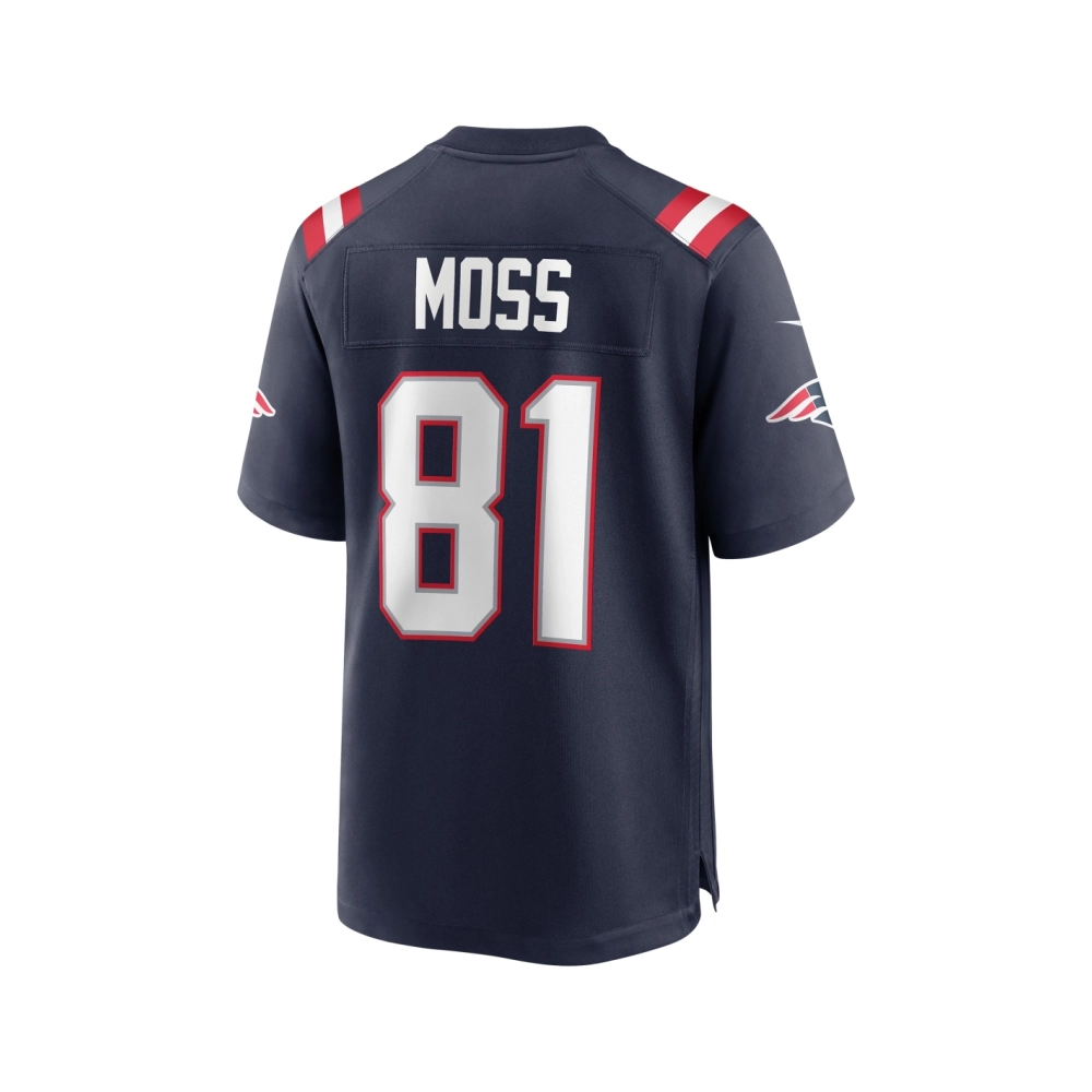 Mens New England Patriots Randy Moss Navy Game Retired Player Jersey
