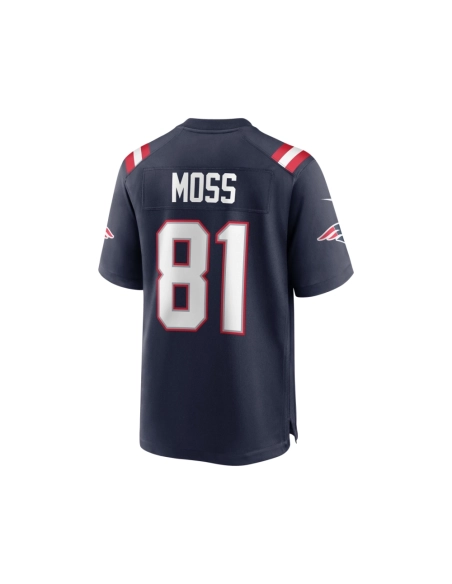 Mens New England Patriots Randy Moss Navy Game Retired Player Jersey