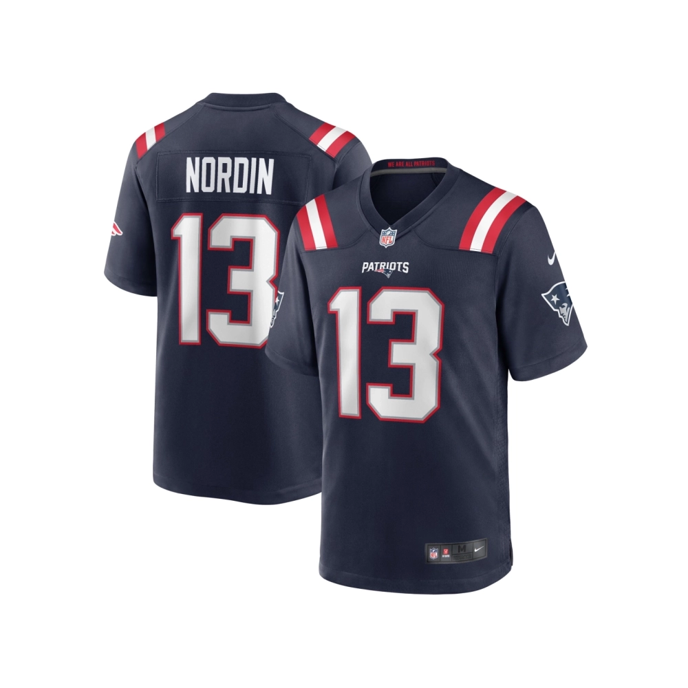 Mens New England Patriots Quinn Nordin Navy Game Player Jersey