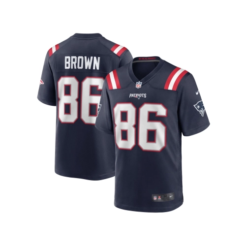 Mens New England Patriots Pharaoh Brown Navy Team Game Jersey