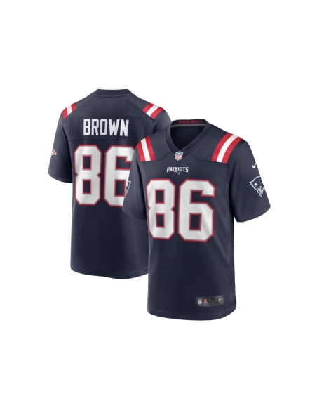Mens New England Patriots Pharaoh Brown Navy Team Game Jersey