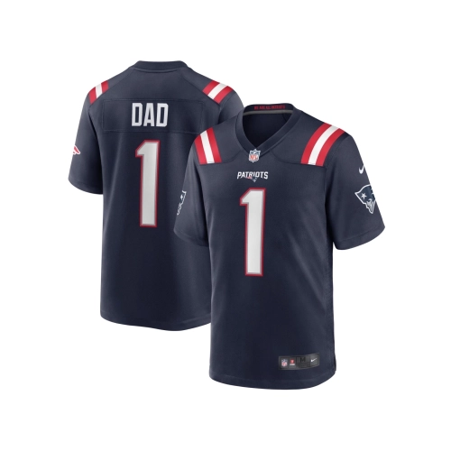 Mens New England Patriots Number 1 Dad Navy Game Jersey