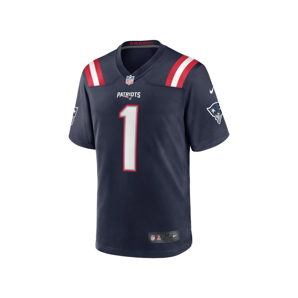 Mens New England Patriots Number 1 Dad Navy Game Jersey