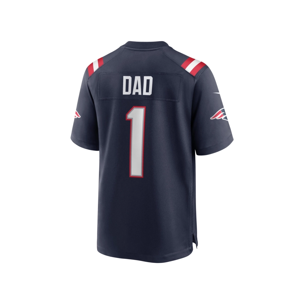 Mens New England Patriots Number 1 Dad Navy Game Jersey