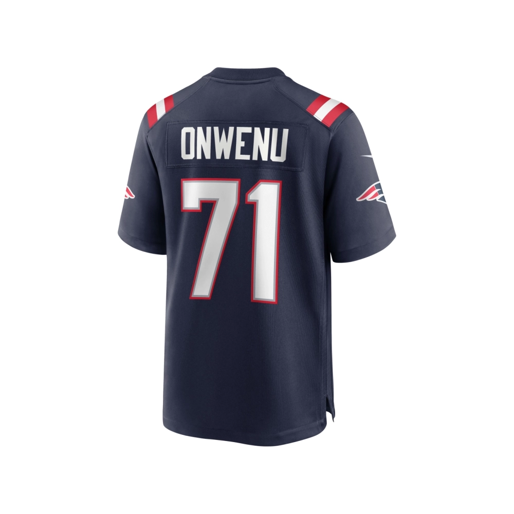Mens New England Patriots Mike Onwenu Navy Team Game Jersey