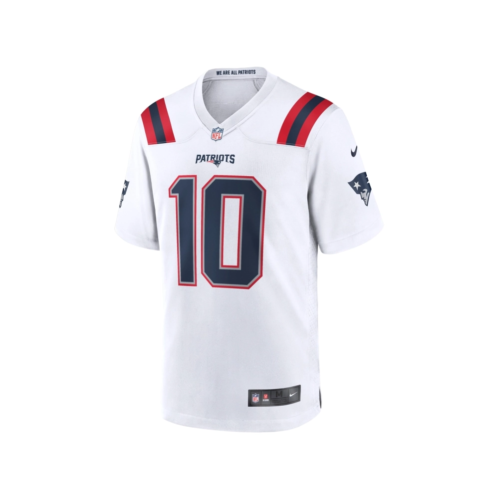 Mens New England Patriots Mac Jones White Player Game Jersey