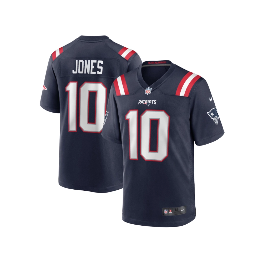 Mens New England Patriots Mac Jones Navy Game Jersey