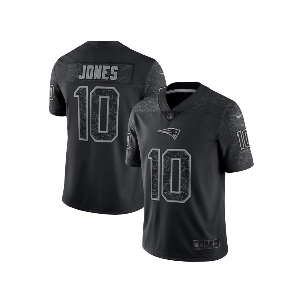 Mens New England Patriots Mac Jones Black RFLCTV Limited Jersey