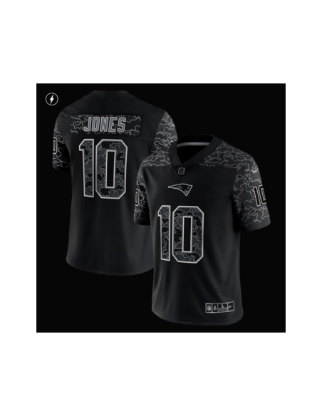 Mens New England Patriots Mac Jones Black RFLCTV Limited Jersey