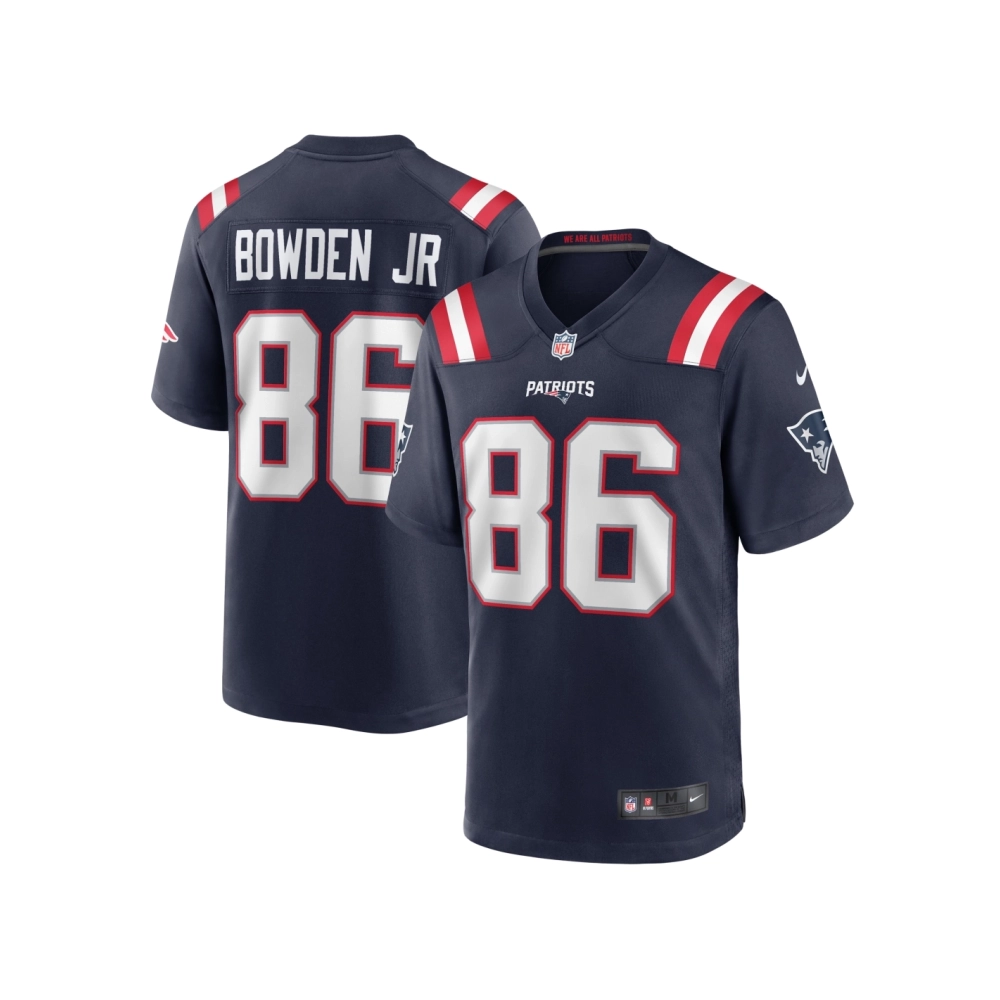 Mens New England Patriots Lynn Bowden Jr. Navy Home Game Player Jersey