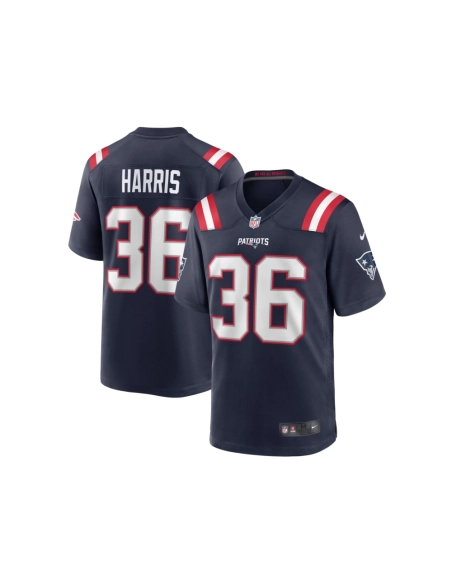 Mens New England Patriots Kevin Harris Navy Game Player Jersey