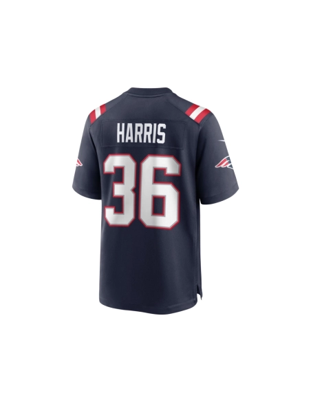 Mens New England Patriots Kevin Harris Navy Game Player Jersey