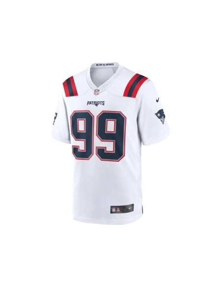 Mens New England Patriots Keion White White Game Jersey