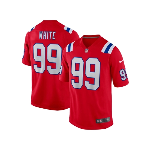Mens New England Patriots Keion White Red Alternate Team Game Jersey