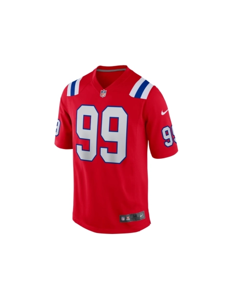 Mens New England Patriots Keion White Red Alternate Team Game Jersey