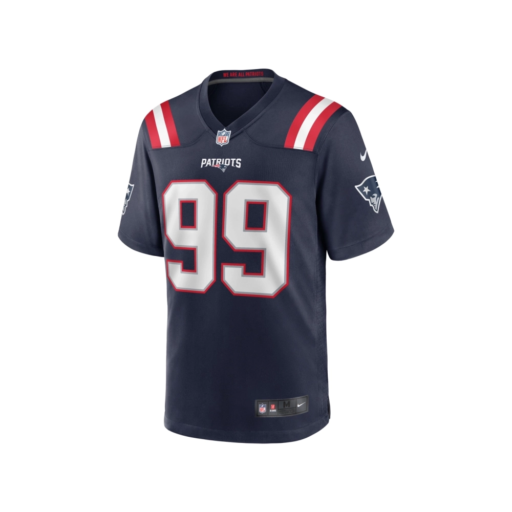 Mens New England Patriots Keion White Navy Team Game Jersey