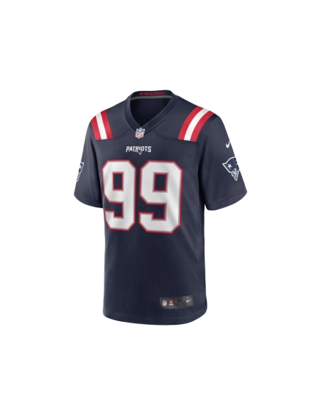 Mens New England Patriots Keion White Navy Team Game Jersey