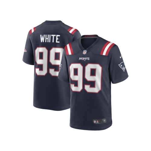 Mens New England Patriots Keion White Navy 2023 NFL Draft Pick Game Jersey