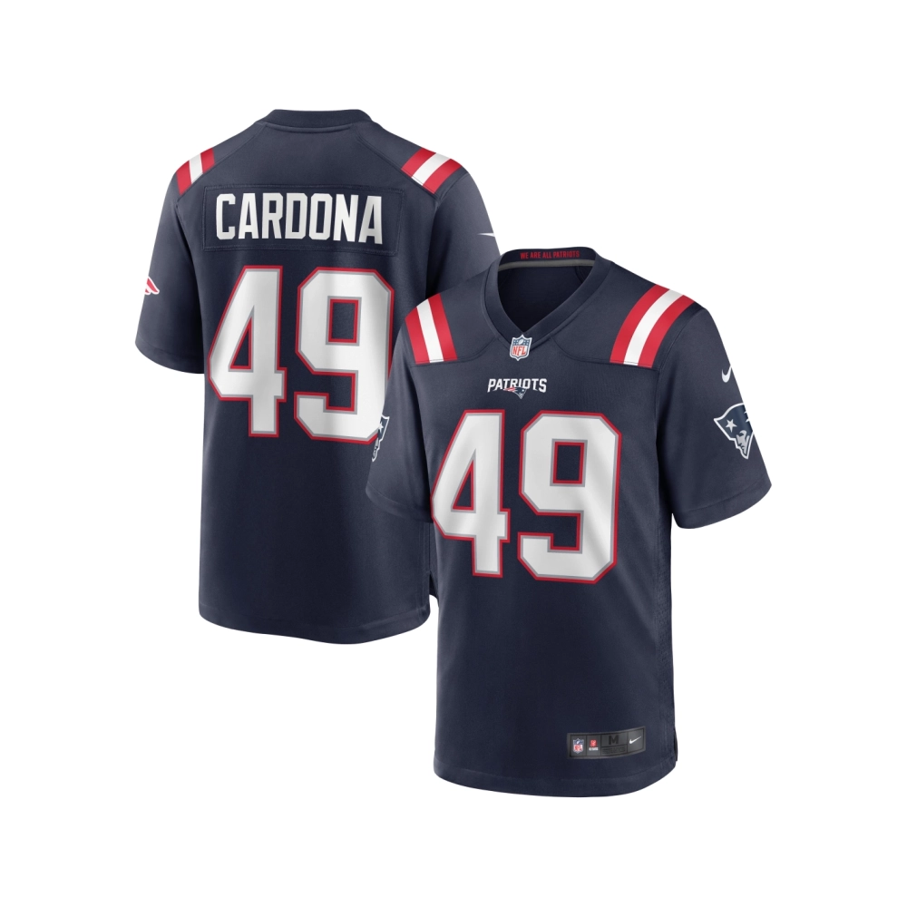 Mens New England Patriots Joe Cardona Navy Game Jersey