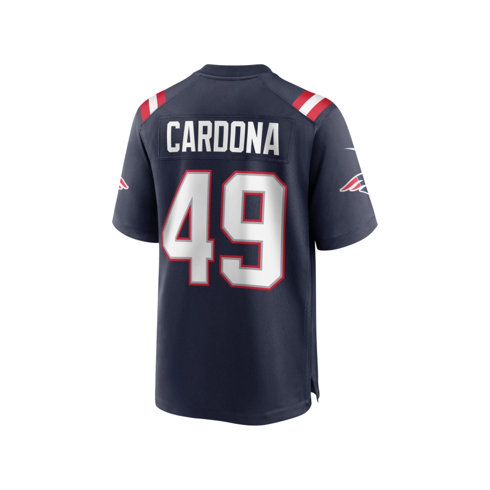 Mens New England Patriots Joe Cardona Navy Game Jersey