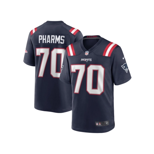 Mens New England Patriots Jeremiah Pharms Jr. Navy Team Game Jersey