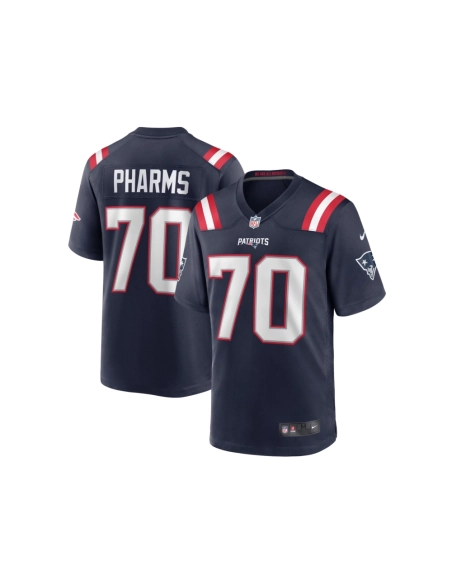 Mens New England Patriots Jeremiah Pharms Jr. Navy Team Game Jersey