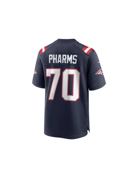 Mens New England Patriots Jeremiah Pharms Jr. Navy Team Game Jersey