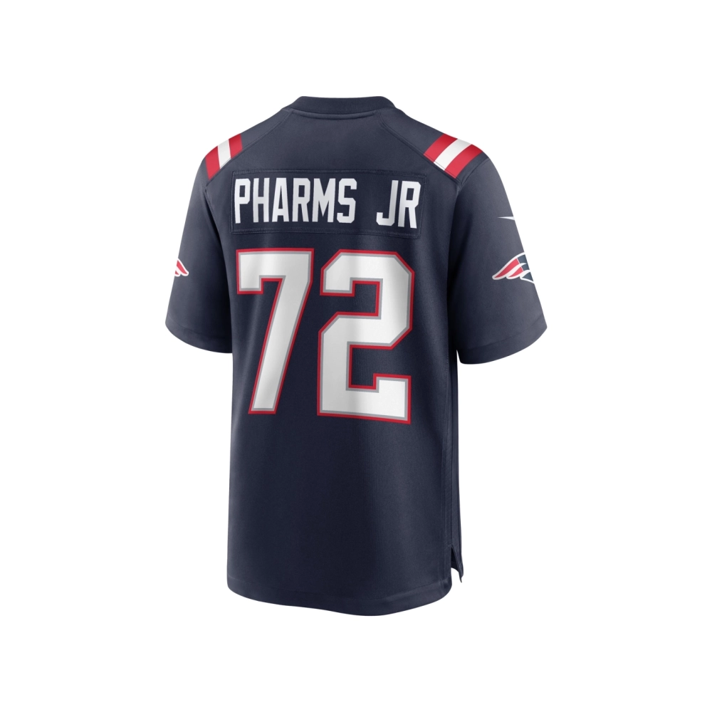 Mens New England Patriots Jeremiah Pharms Jr. Navy Game Player Jersey