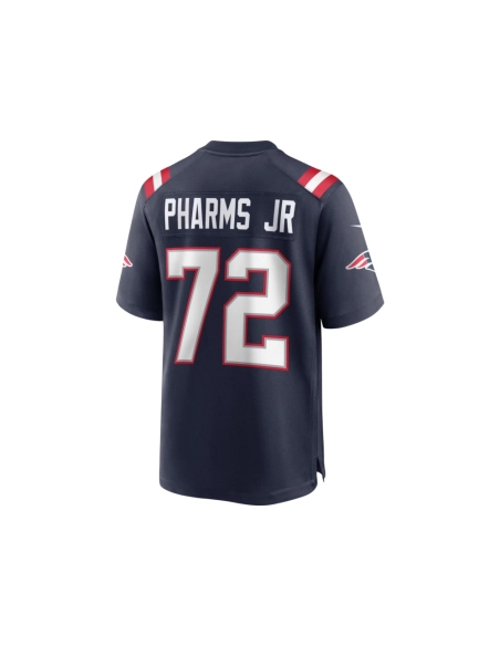 Mens New England Patriots Jeremiah Pharms Jr. Navy Game Player Jersey