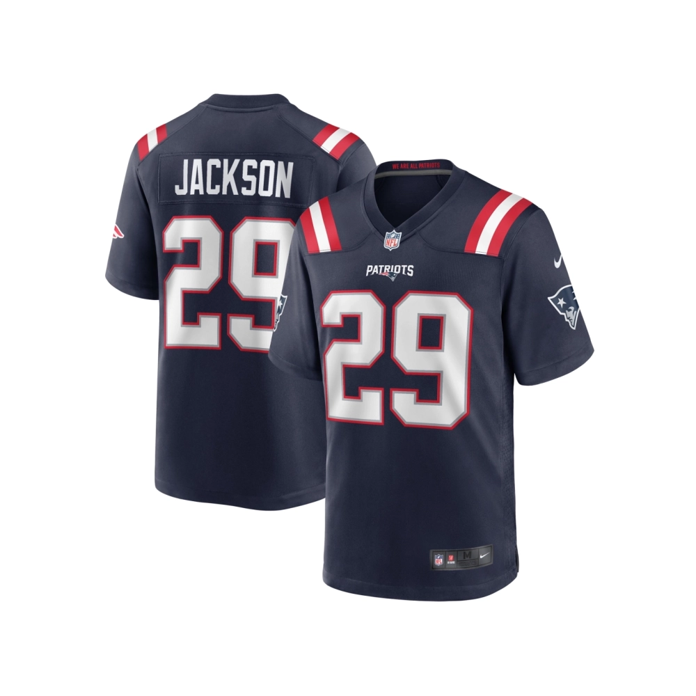 Mens New England Patriots JC Jackson Navy Game Jersey
