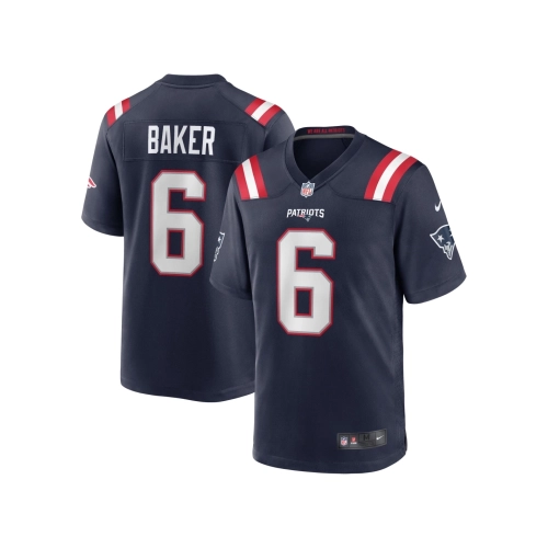 Mens New England Patriots Javon Baker Navy Team Game Jersey