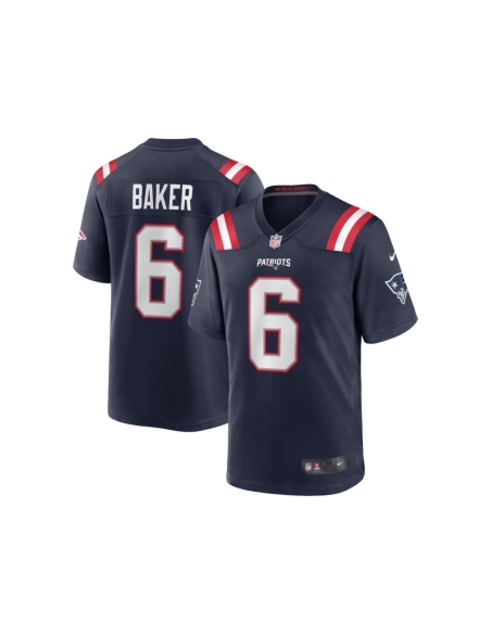 Mens New England Patriots Javon Baker Navy Team Game Jersey