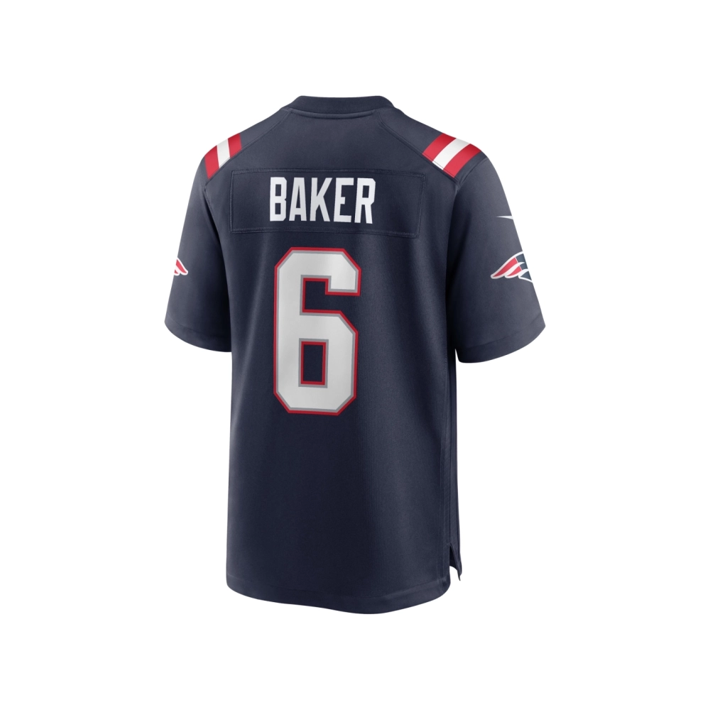 Mens New England Patriots Javon Baker Navy Team Game Jersey