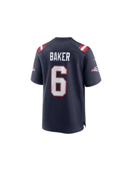 Mens New England Patriots Javon Baker Navy Team Game Jersey
