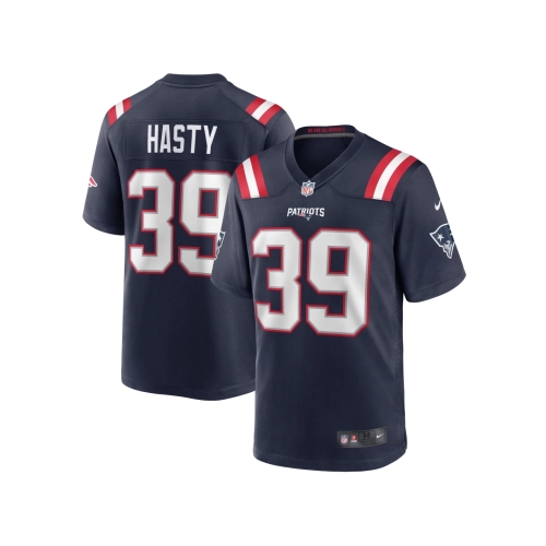 Mens New England Patriots Jamycal Hasty Navy Team Game Jersey