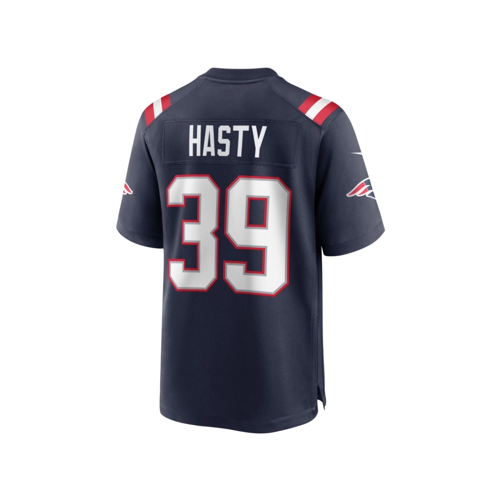 Mens New England Patriots Jamycal Hasty Navy Team Game Jersey