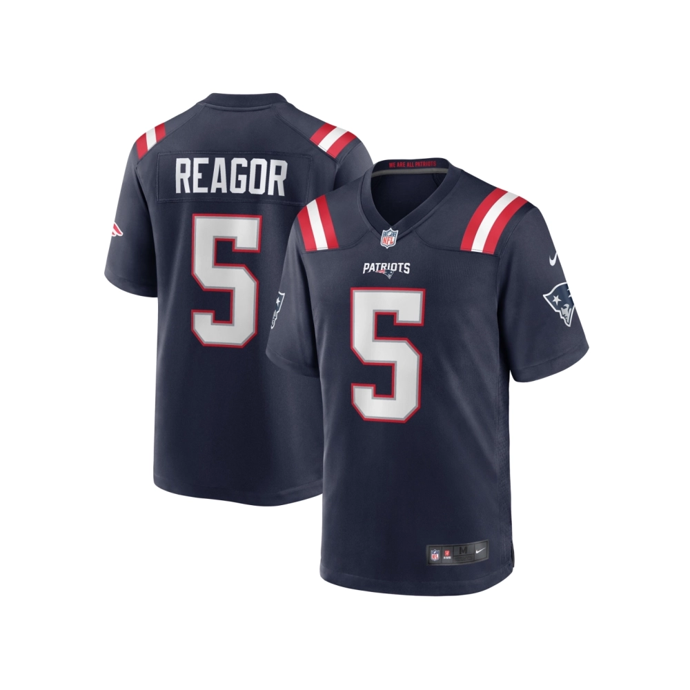 Mens New England Patriots Jalen Reagor Navy Team Game Jersey