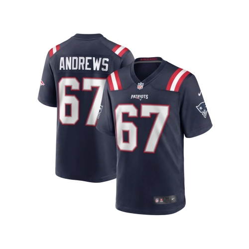 Mens New England Patriots Jake Andrews Navy Team Game Jersey
