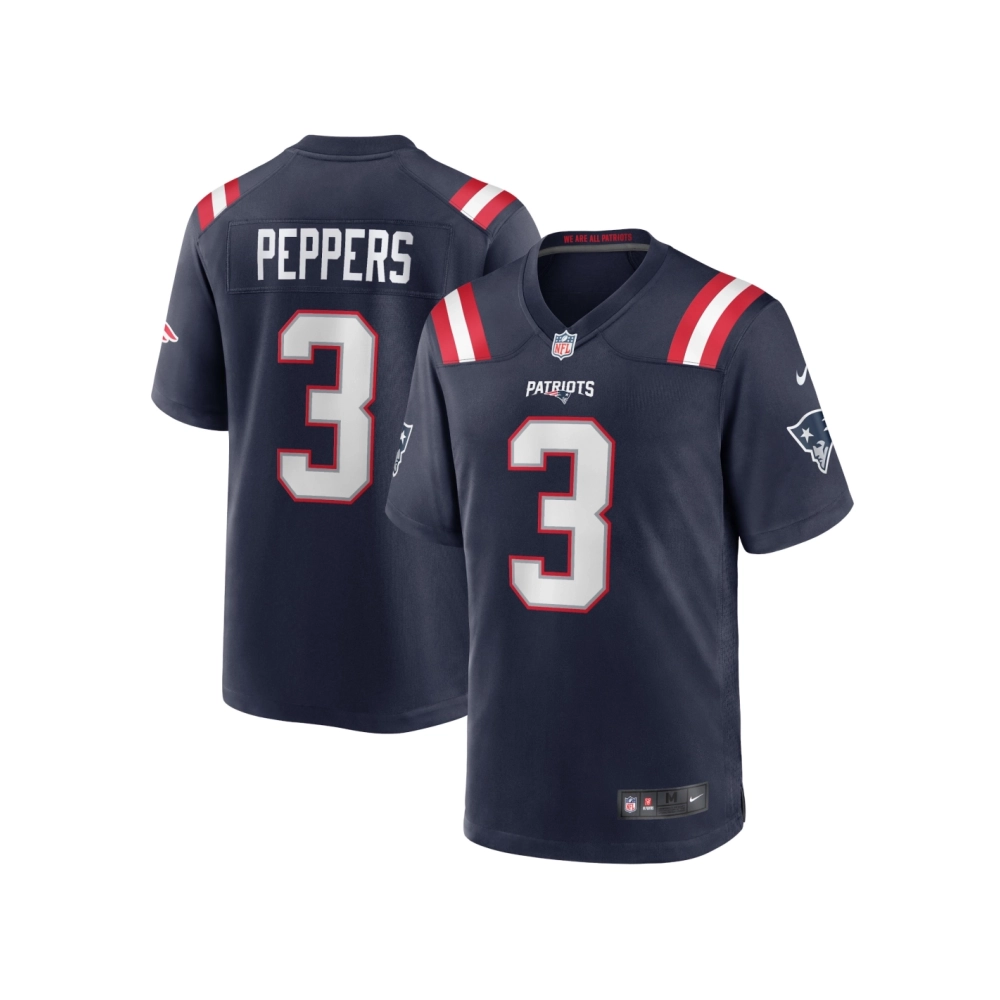 Mens New England Patriots Jabrill Peppers Navy Game Jersey