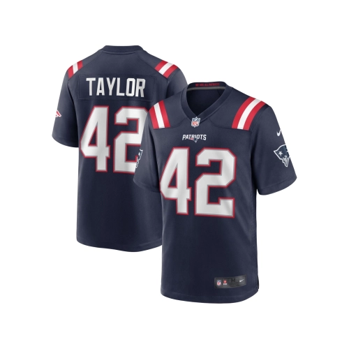 Mens New England Patriots J.J. Taylor Navy Team Game Jersey